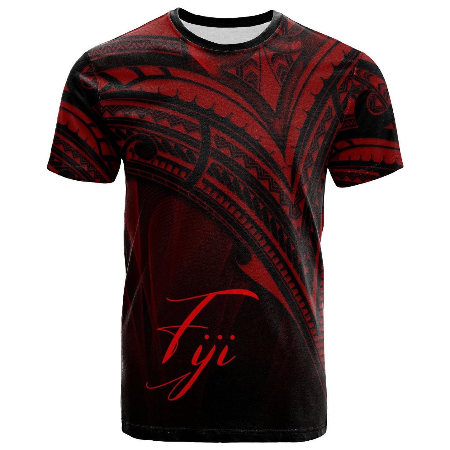 Fiji T - Shirt - Red Color Cross Style