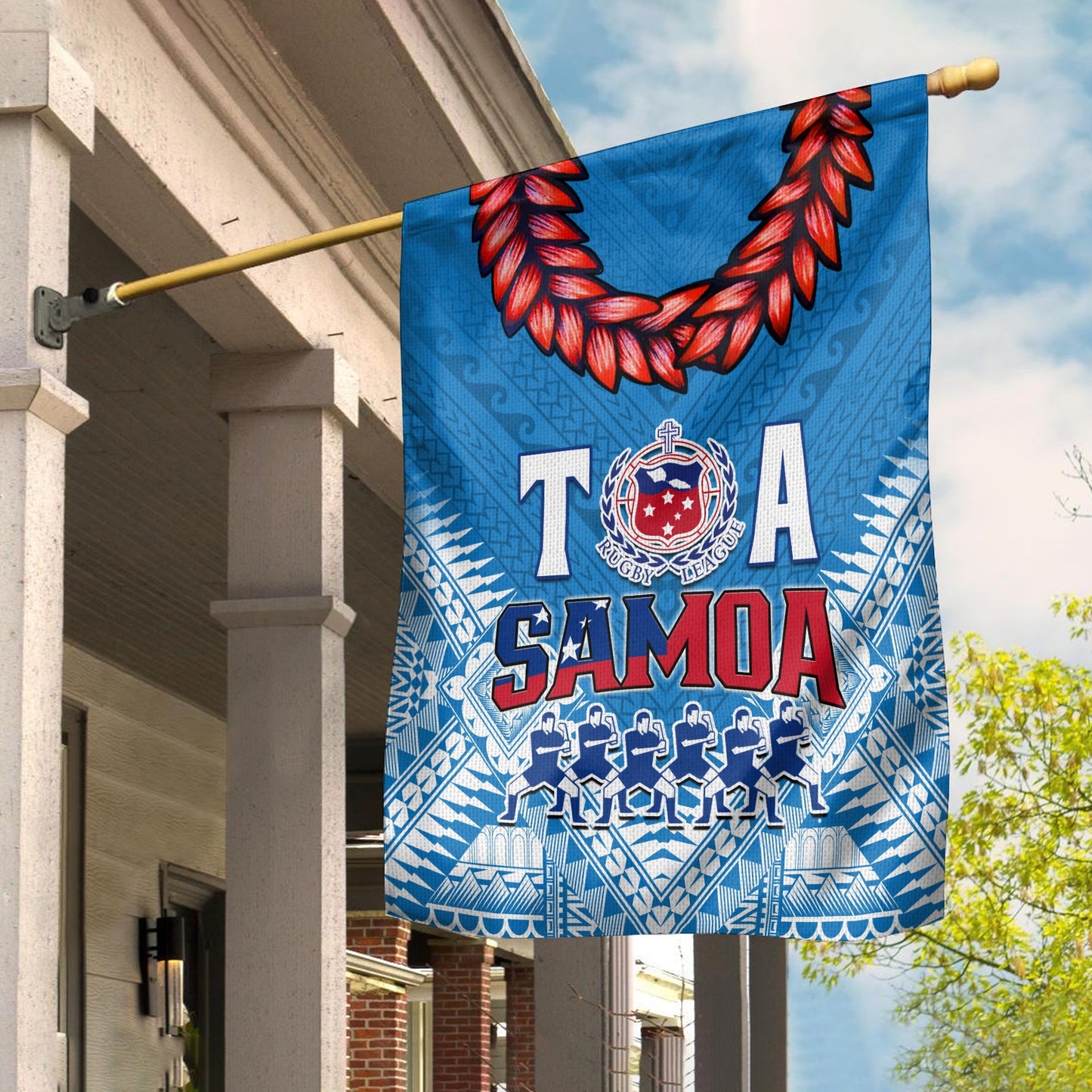 Toa Samoa Rugby Flag Manu Siva Tau Style Ulafala Ver.01