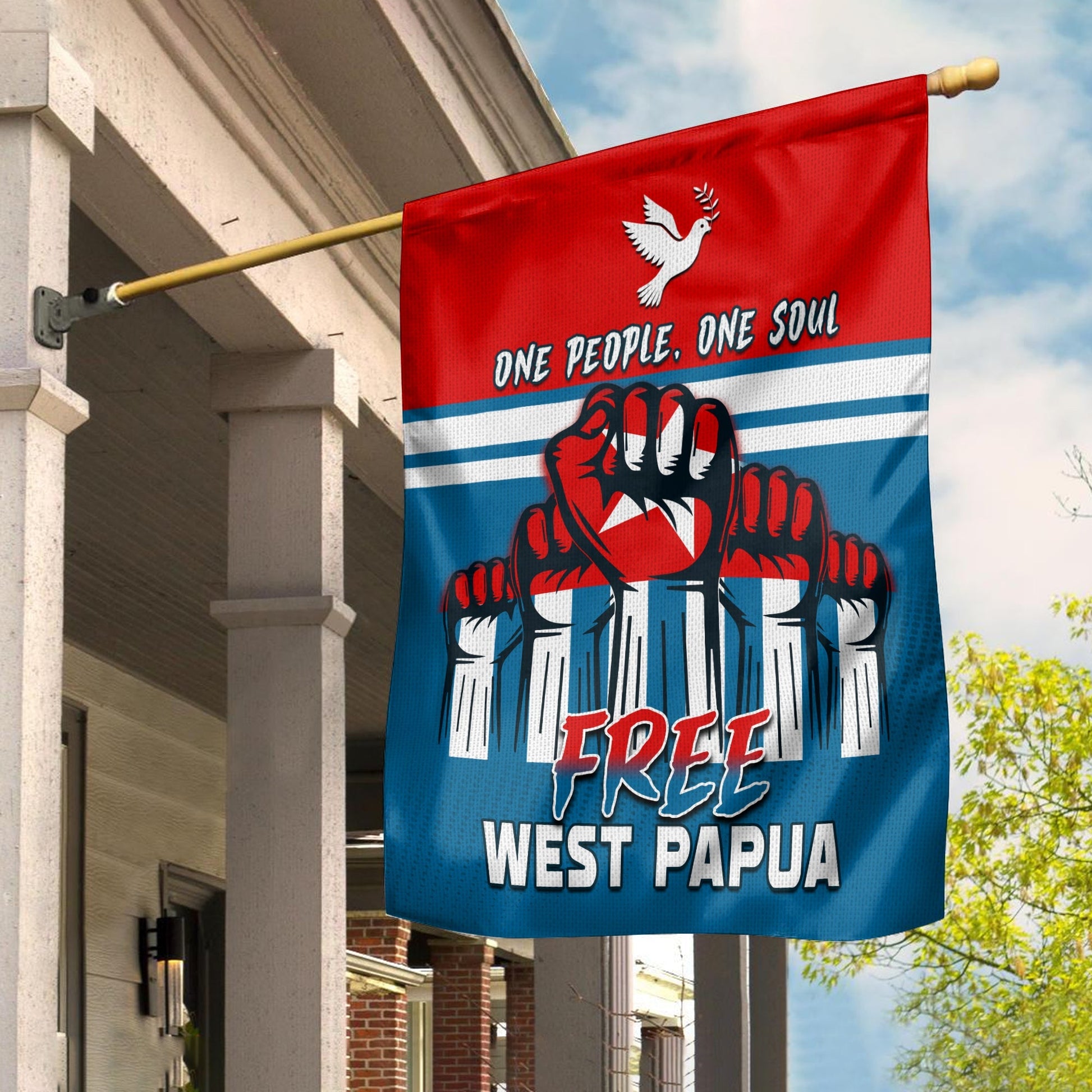 Free West Papua Flag One People One Soul Strong West Papuan Ver.02