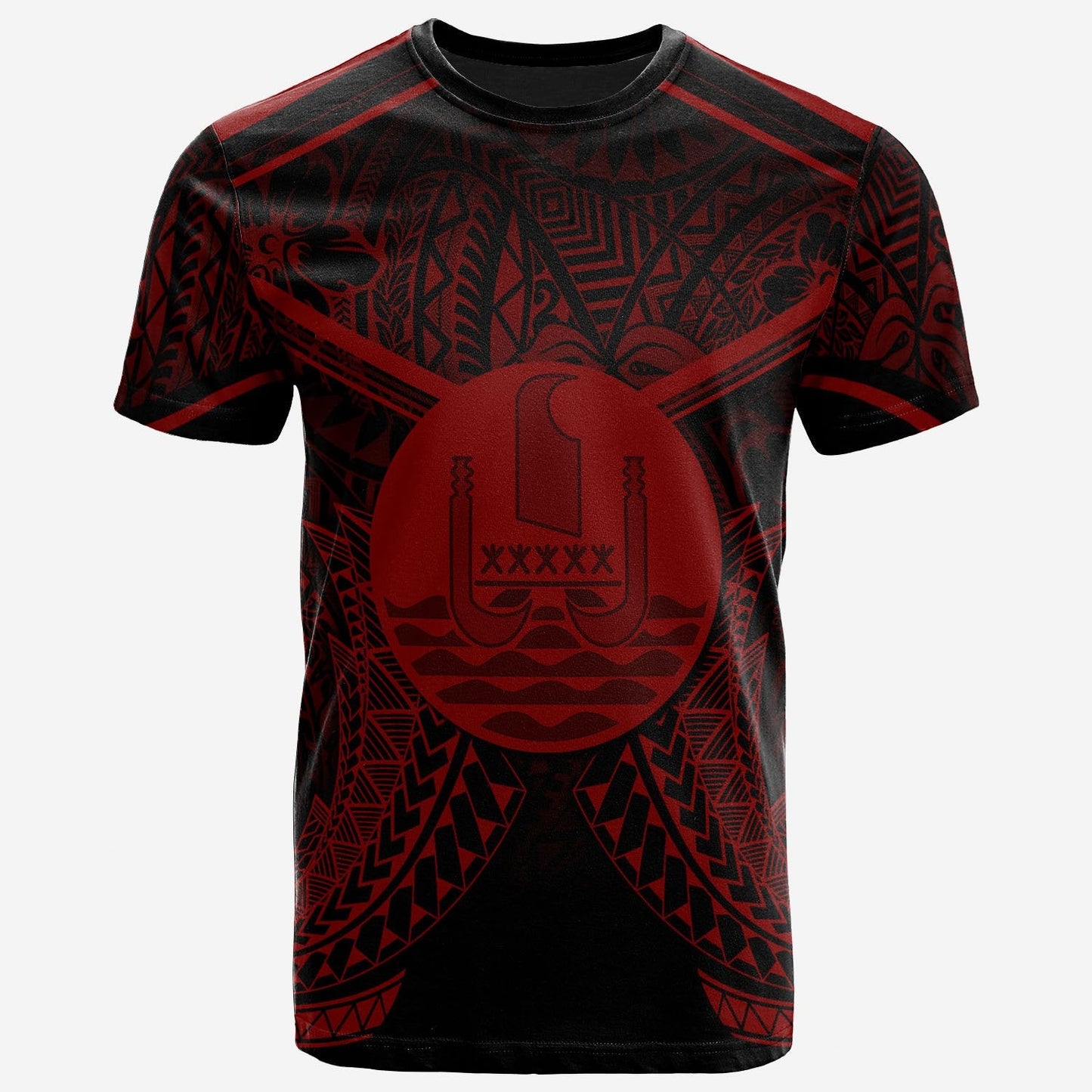 French Polynesia T Shirt French Polynesia Seal With Red Line Style