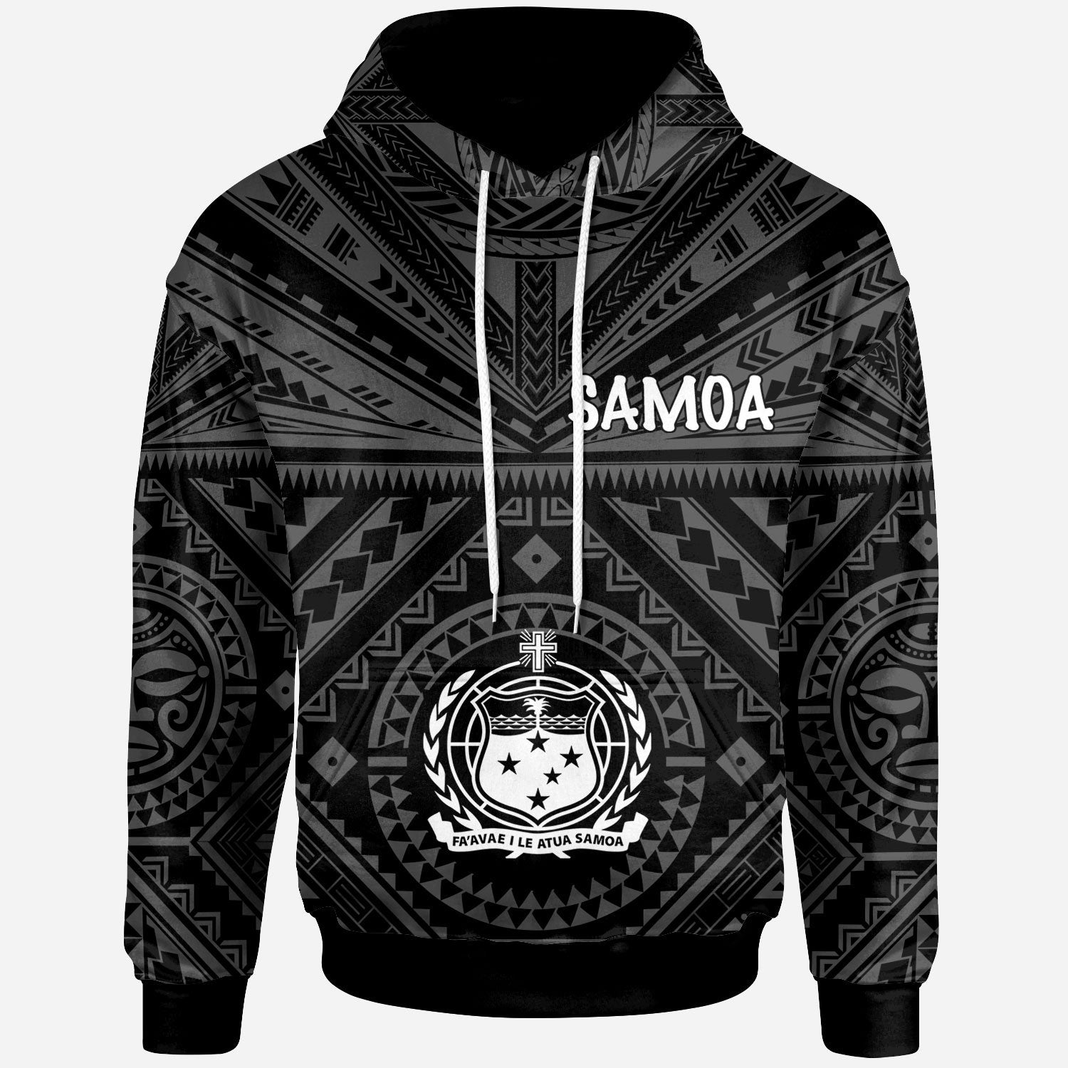 Samoa Hoodie Samoa Seal In Polynesian Tattoo Style
