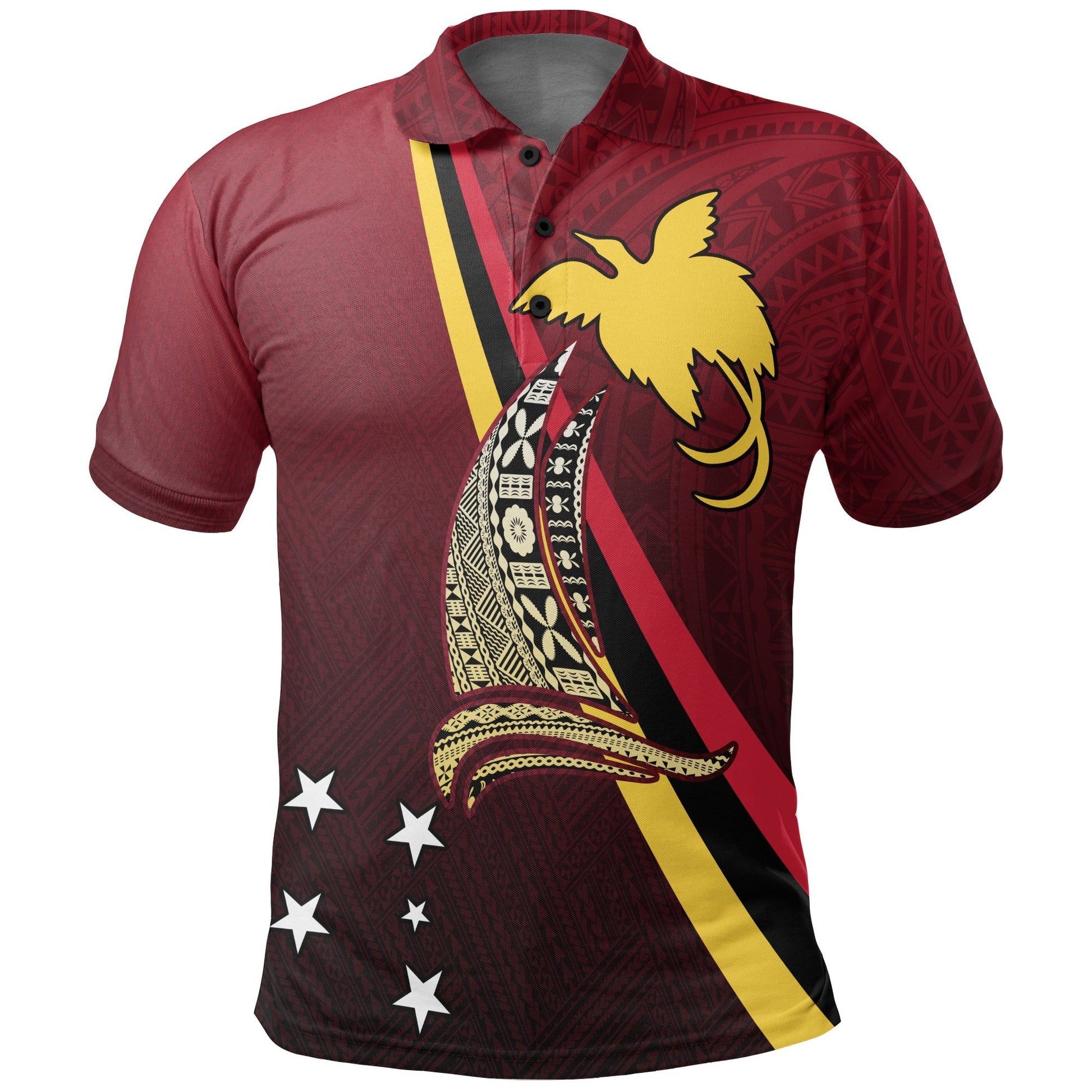Papua New Guinea Polo Shirt - Papua New Guinea Flag Sailing Style