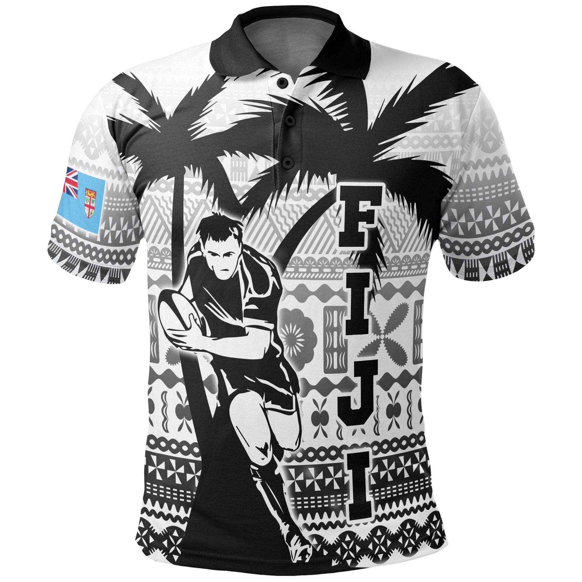 Fiji Tapa Polo Shirt Rugby - Go Fiji Go