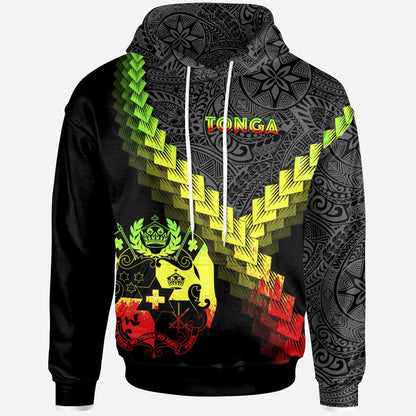 Tonga Hoodie Tonga Coat Of Arms With Polynesian Tattoo Reggae