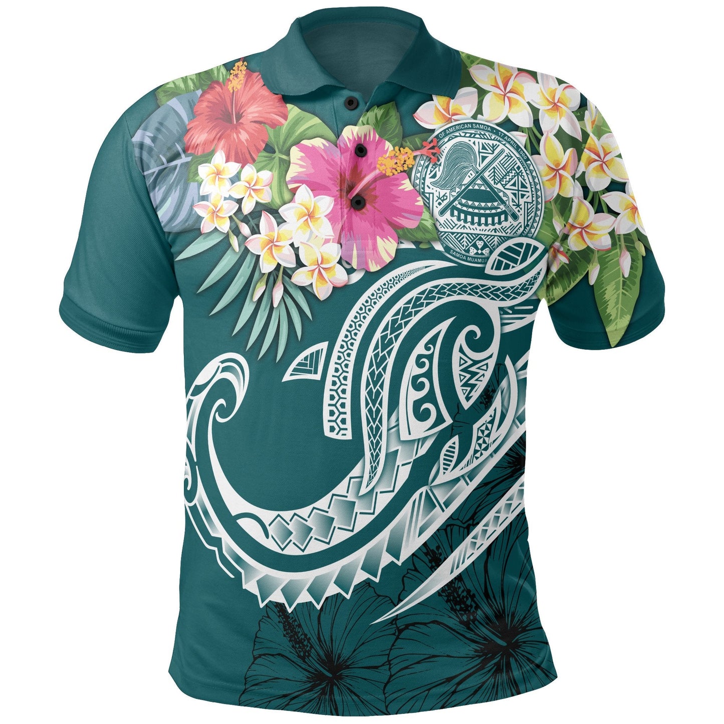 American Samoa Polynesian Polo - Summer Plumeria