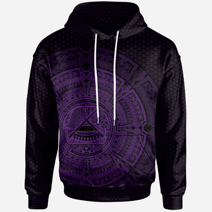 American Samoa Polynesian Hoodie Polynesian Circle (Purple)