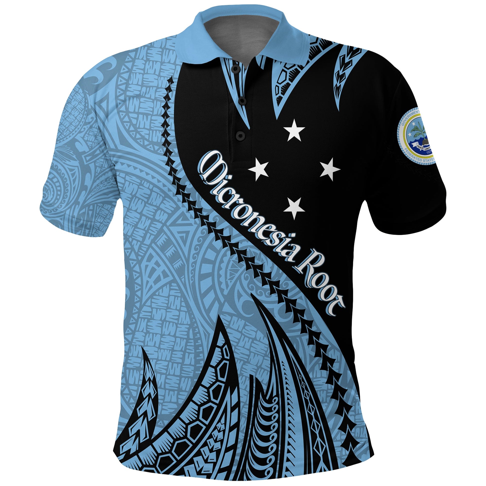 FSM Proud Micronesia Root Polo Shirt Spike Pattern