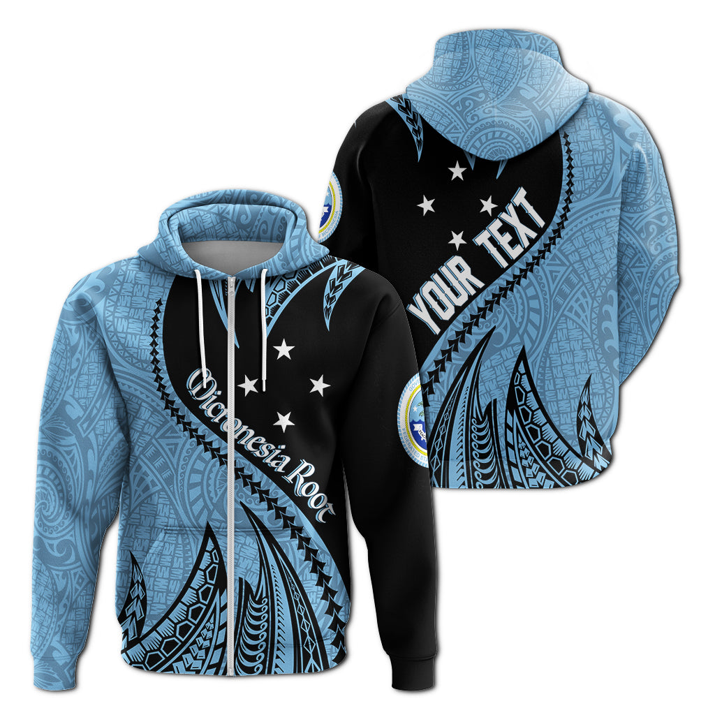 ( Personalised) FSM Proud Micronesia Root Zip Up Hoodie Spike Pattern