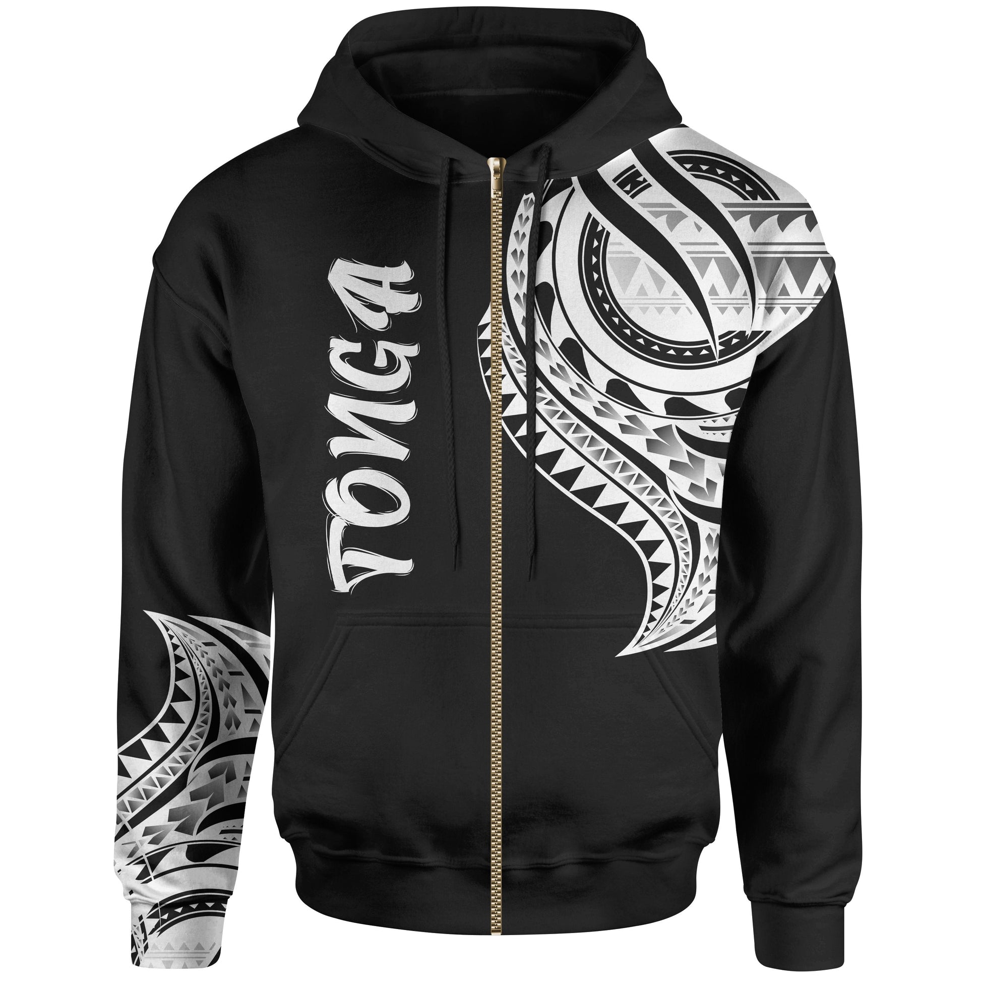 Tonga Zip Hoodie Tonga Tatau Patterns