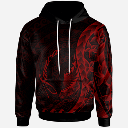 Samoa Hoodie Polynesian Pattern Style Red Color