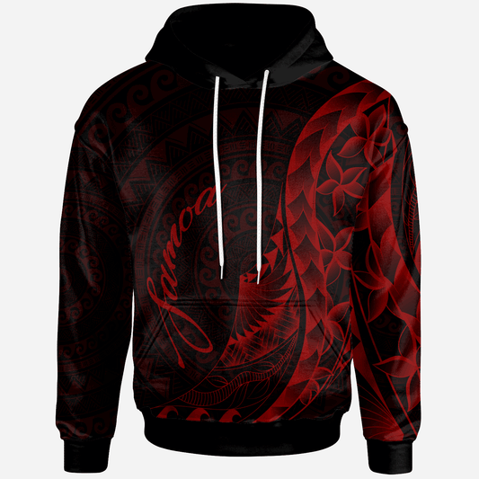 Samoa Hoodie Polynesian Pattern Style Red Color