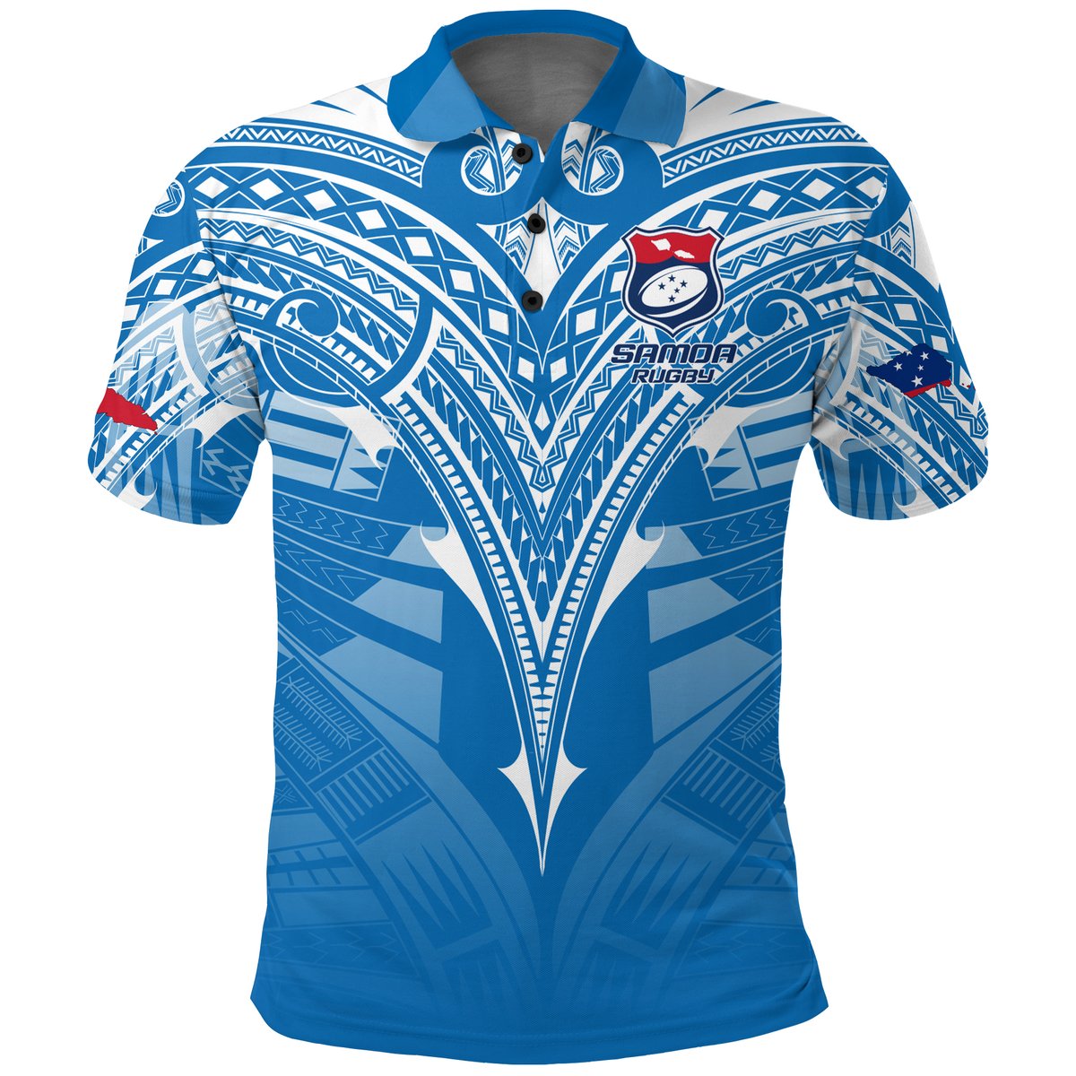Samoa Rugby Toa Samoa Blue Style Polo Shirt