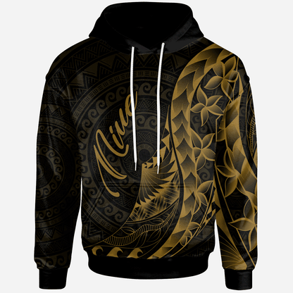 Niue Hoodie Polynesian Pattern Style Gold Color