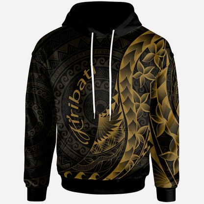 Kiribati Hoodie Polynesian Pattern Style Gold Color