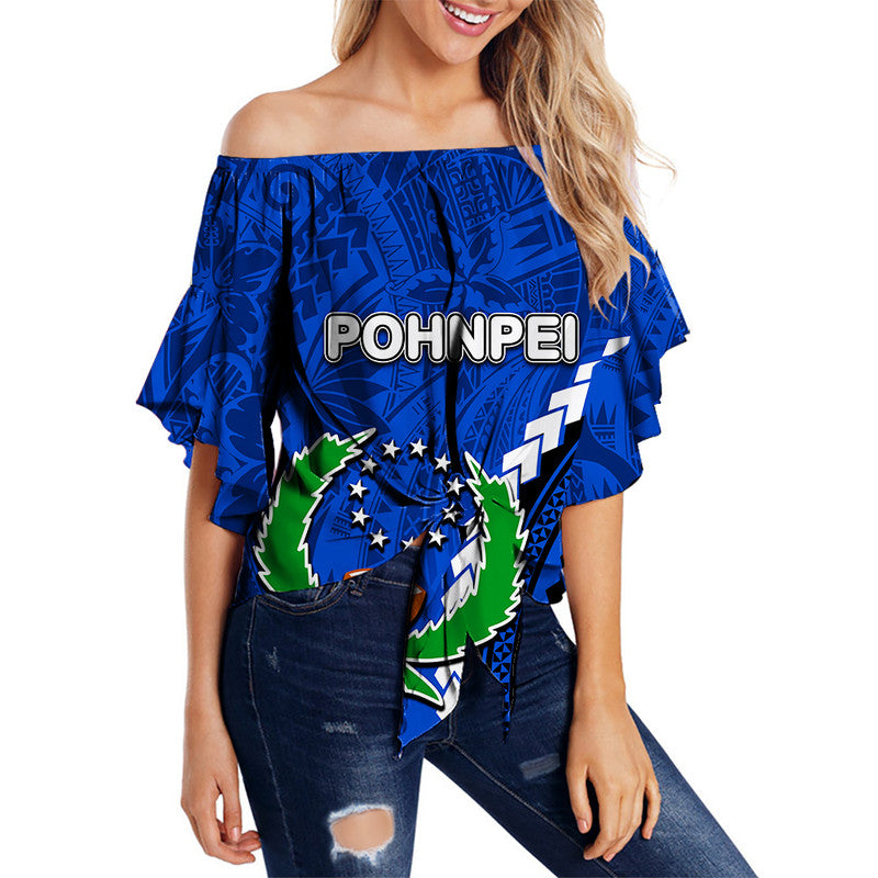Pohnpei Off Shoulder Waist Wrap Top Polynesian Style