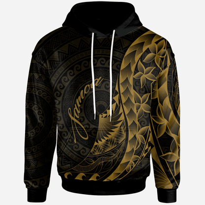 Samoa Hoodie Polynesian Pattern Style Gold Color