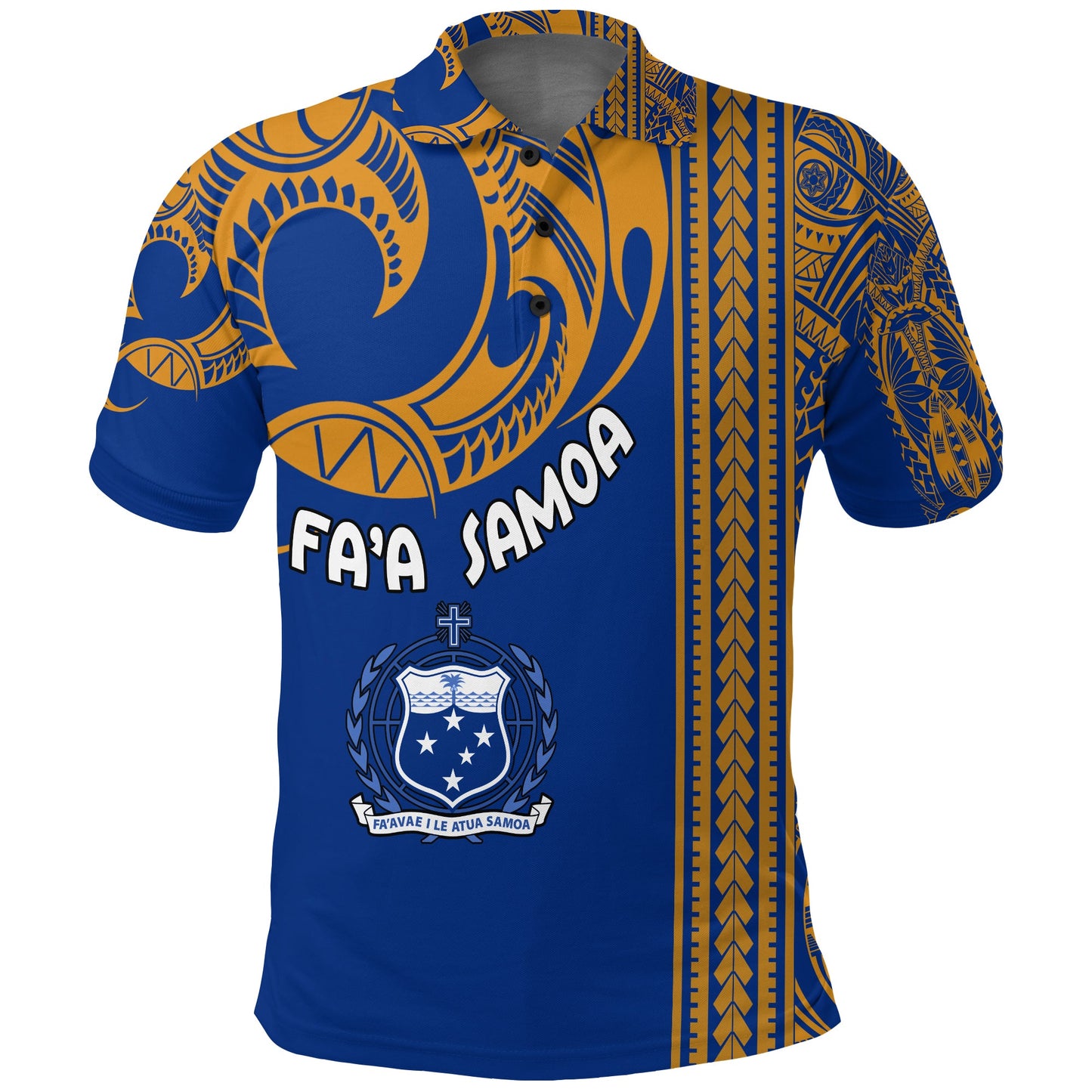 Fa'a Samoa - The Samoan Way Siva Tau Blue Polo Shirt