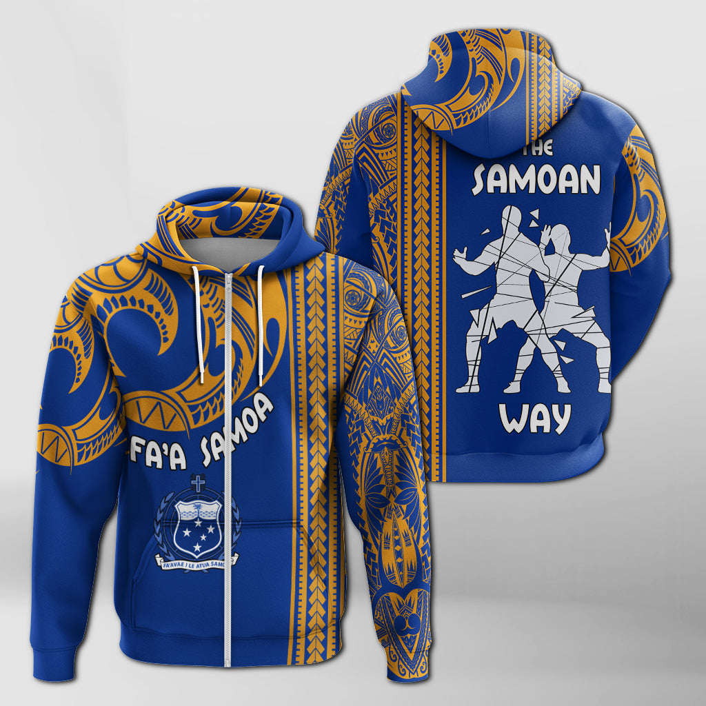 Fa'a Samoa The Samoan Way Siva Tau Blue Zip Up Hoodie
