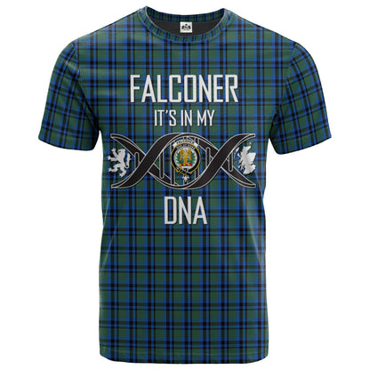 Printivon Falconer Clan DNA In Me Tartan Crest T Shirt