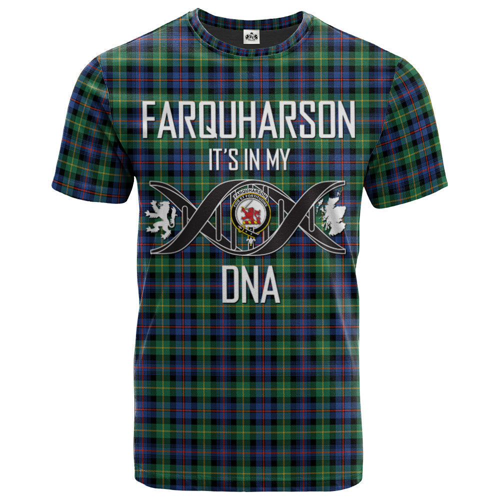 Printivon Farquharson Ancient Clan DNA In Me Tartan Crest T Shirt