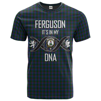 Printivon Ferguson Clan DNA In Me Tartan Crest T Shirt