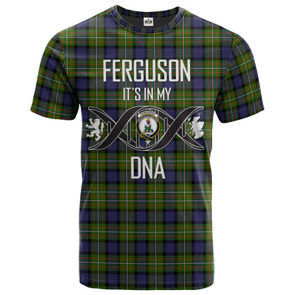 Printivon Ferguson Modern Clan DNA In Me Tartan Crest T Shirt