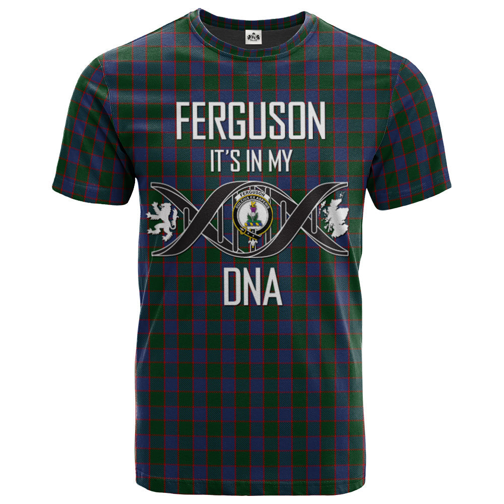 Printivon Ferguson Old Clan DNA In Me Tartan Crest T Shirt
