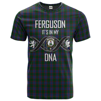 Printivon Ferguson Old Clan DNA In Me Tartan Crest T Shirt