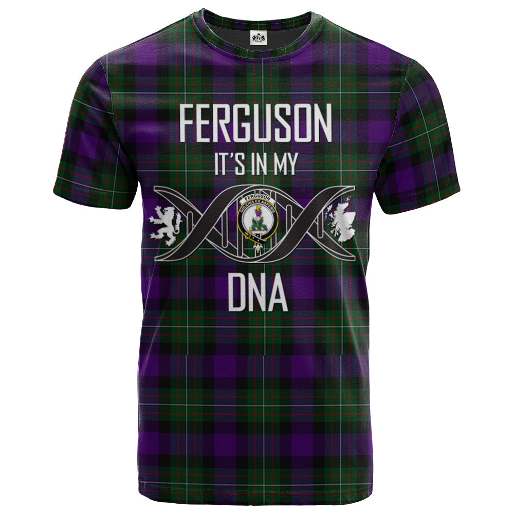 Printivon Ferguson Unidentified Clan DNA In Me Tartan Crest T Shirt