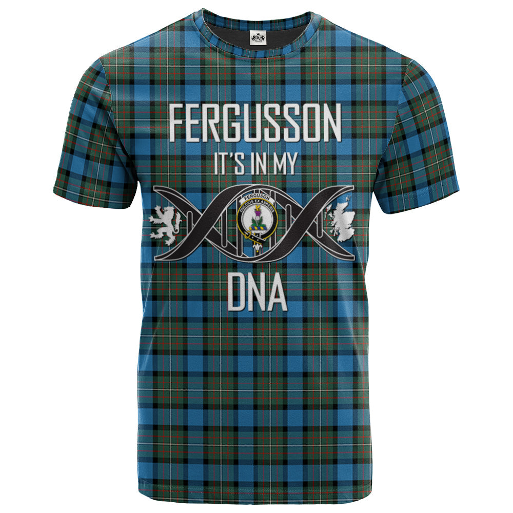 Printivon Fergusson Ancient Clan DNA In Me Tartan Crest T Shirt