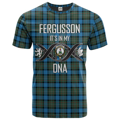 Printivon Fergusson Ancient Clan DNA In Me Tartan Crest T Shirt