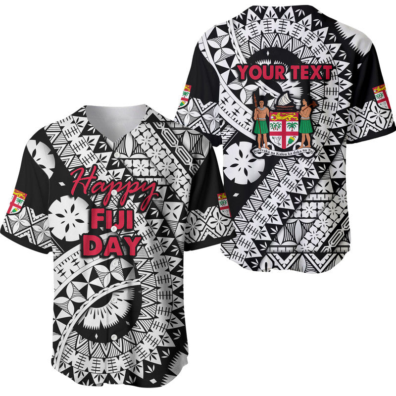 (Custom Personalised) Fiji Day Baseball Jersey Masi Kesa Black Style