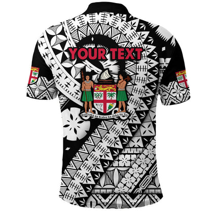 Custom Personalised Fiji Day Polo Shirt Masi Kesa Black Style
