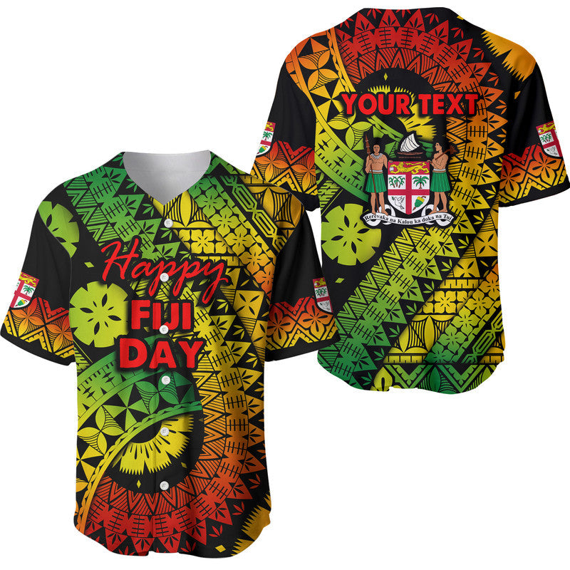 (Custom Personalised) Fiji Day Baseball Jersey Masi Kesa Reggae Style