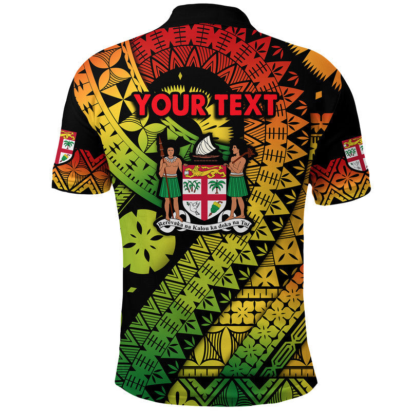 Custom Personalised Fiji Day Polo Shirt Masi Kesa Reggae Style