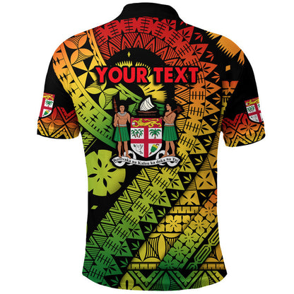 Custom Personalised Fiji Day Polo Shirt Masi Kesa Reggae Style
