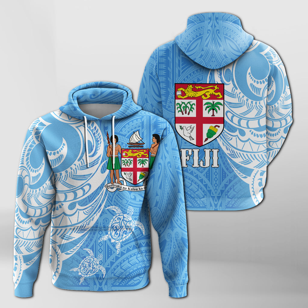 Fiji Coat of Arms Turquoise Color Hoodie