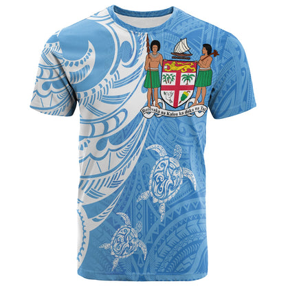 Fiji Coat of Arms T Shirt Turquoise Color