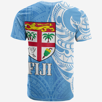 Fiji Coat of Arms T Shirt Turquoise Color