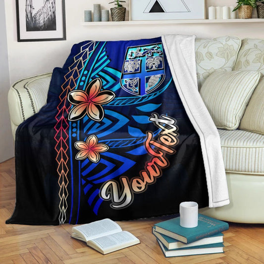 Fiji Custom Personalised Premium Blanket Vintage Tribal Mountain