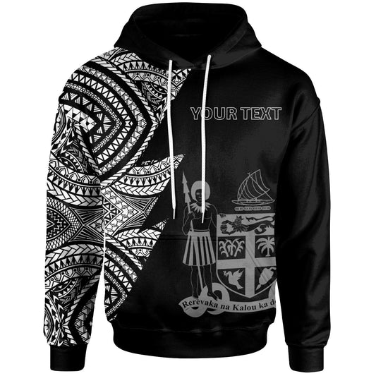 Custom Text Fiji Custom Personalized Hoodie Flash Style White