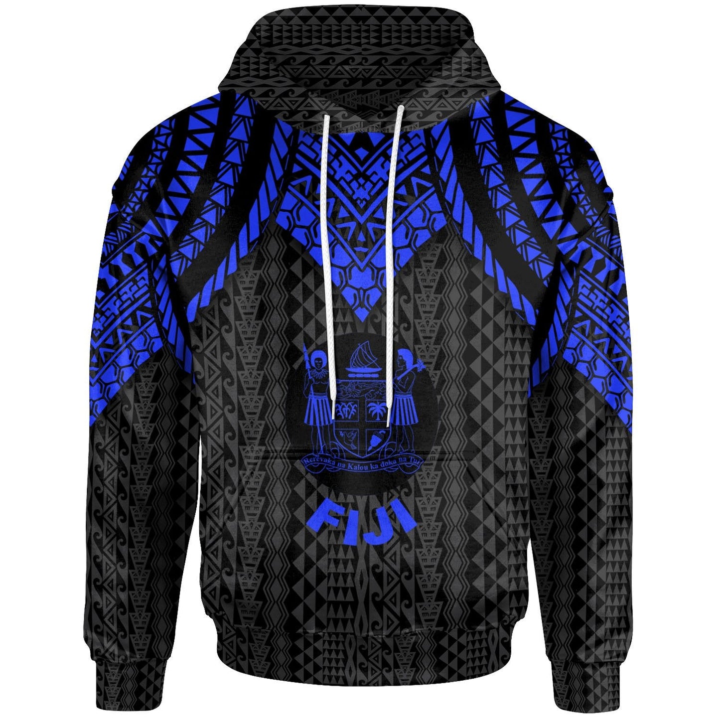 Fiji Hoodie Polynesian Armor Style Blue