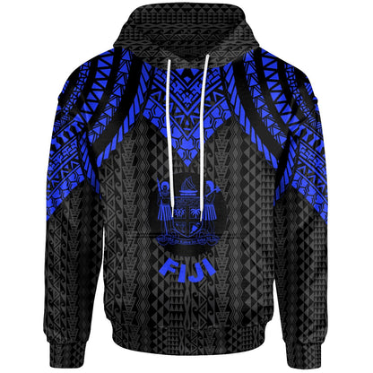 Fiji Hoodie Polynesian Armor Style Blue