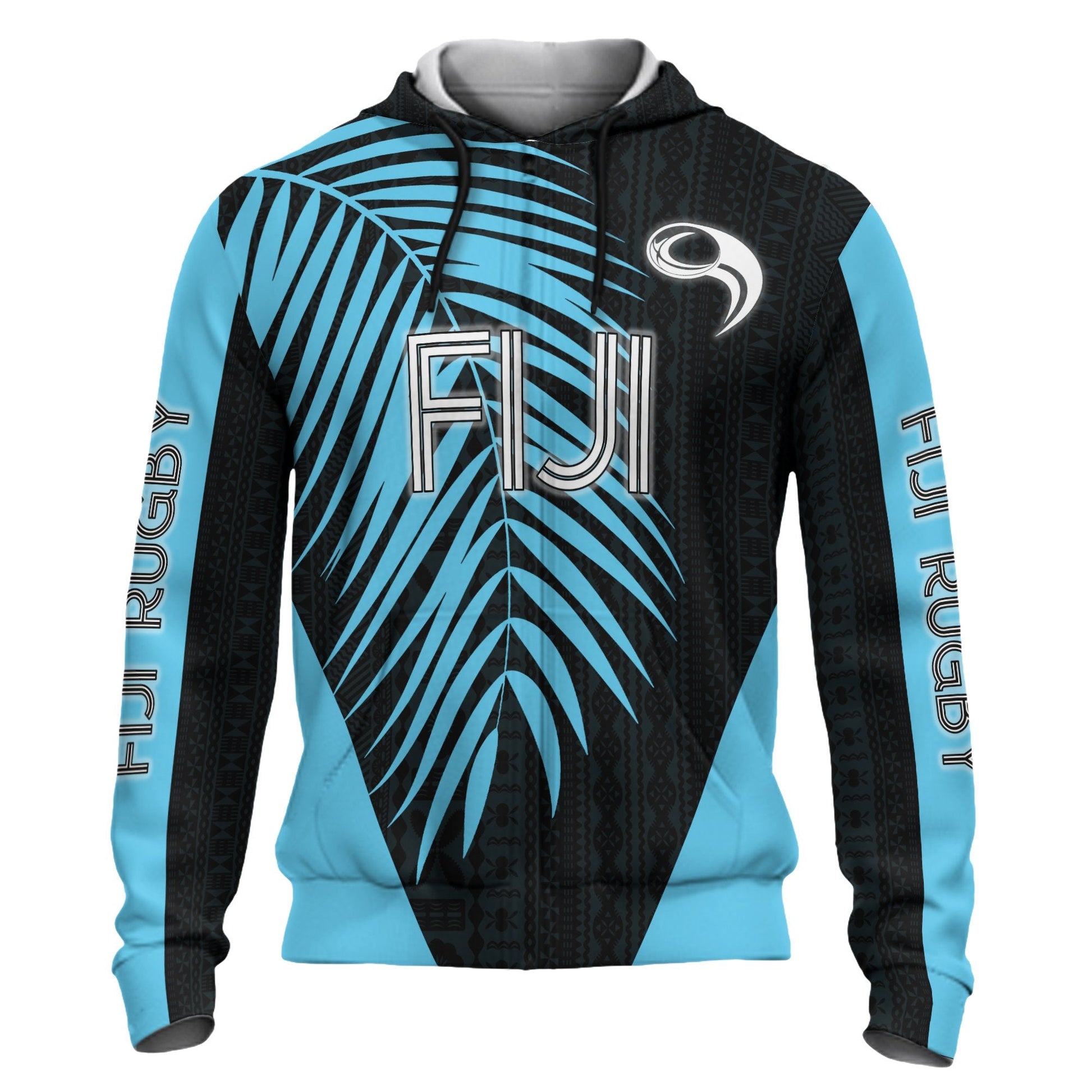 Fiji Hoodie Rugby With Palm Leaf