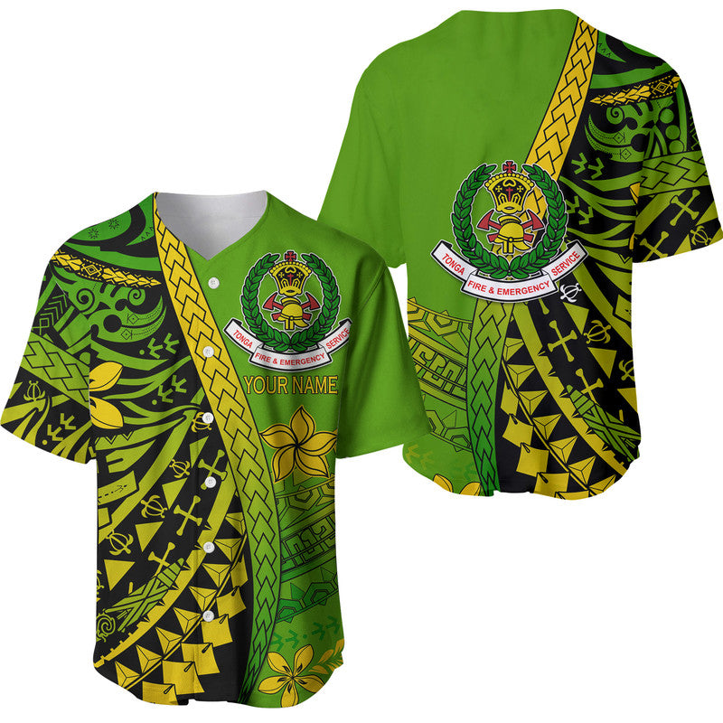 (Custom Personalised) Tonga Fire And Emergency Services Baseball Jersey Polynesian Minimalist Style