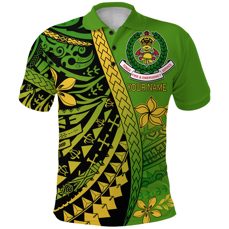 Custom Personalised Tonga Fire And Emergency Services Polo Shirt Polynesian Minimalist Style