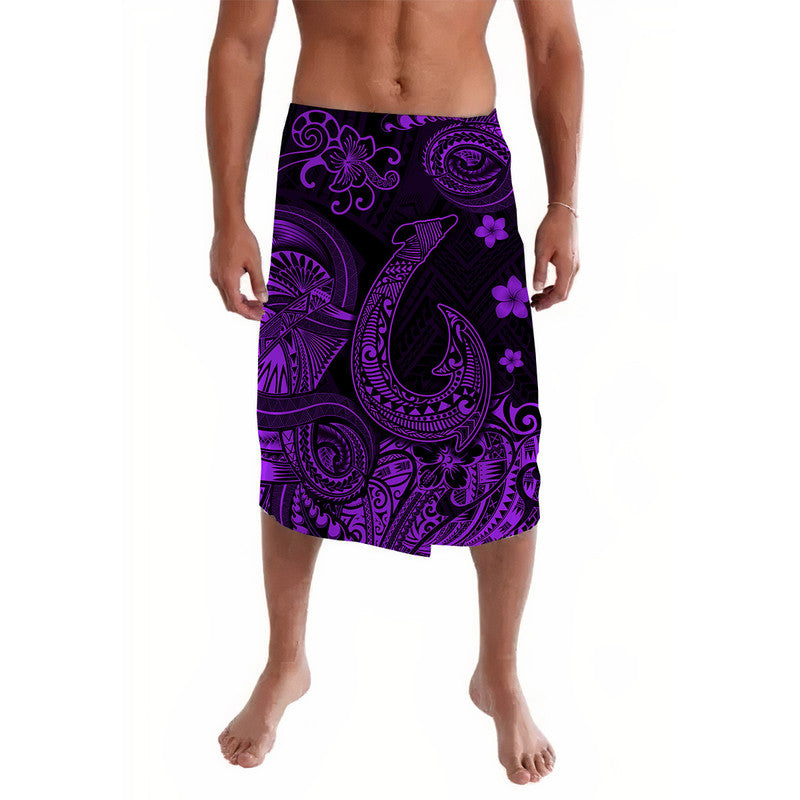 Hawaii Fish Hook Polynesian Lavalava Unique Style - Purple