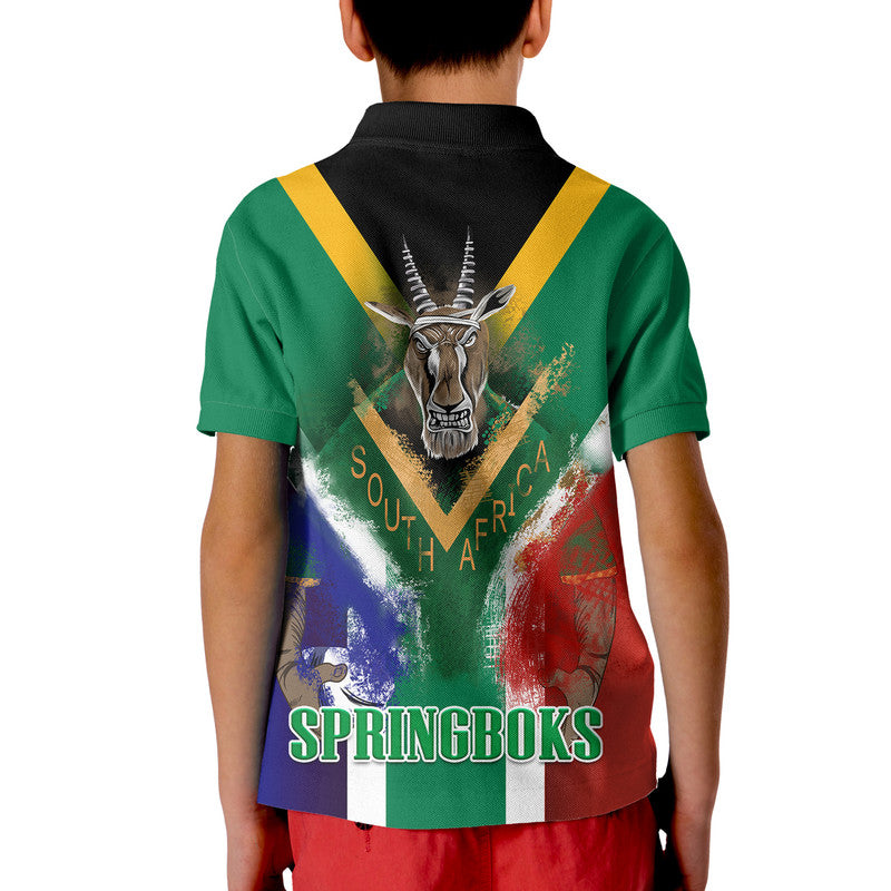 South Africa Springboks Rugby Polo Shirt Bokke Flag Style