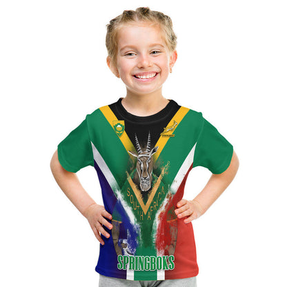 Custom South Africa Springboks Rugby T Shirt Bokke Flag Style