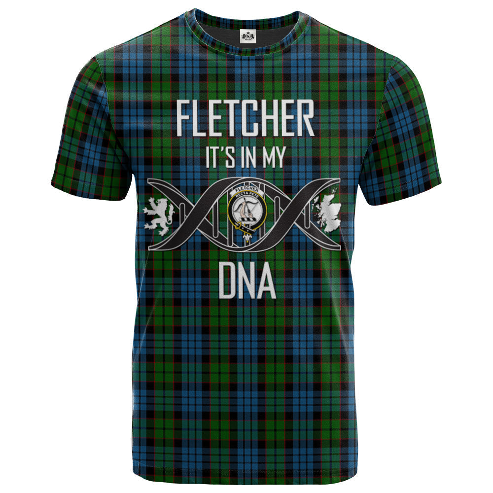 Printivon Fletcher 02 Clan DNA In Me Tartan Crest T Shirt